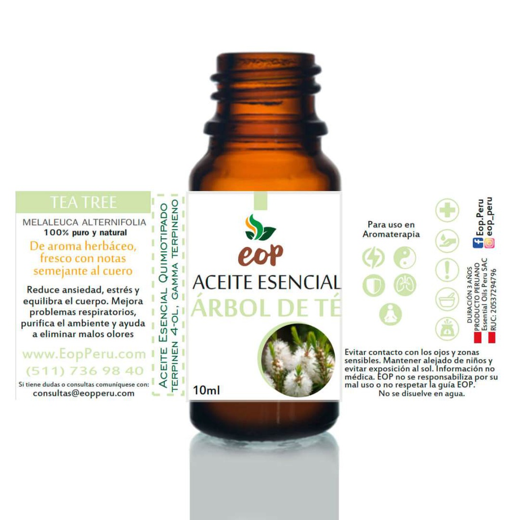 Gotero Single Aceite Esencial ?rbol de T? 12 ml Aromaterapia